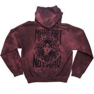 obey make art not war tie dye hoodie